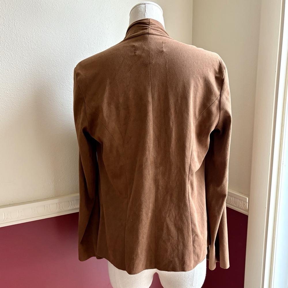 Live A Little faux suede open drape front‎ jacket - Picture 5 of 12